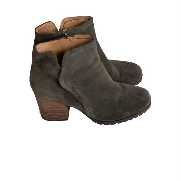 Franco Sarto Upper Leather Suede Ankle Boots Side Zipper Close - Picture 2 of 5